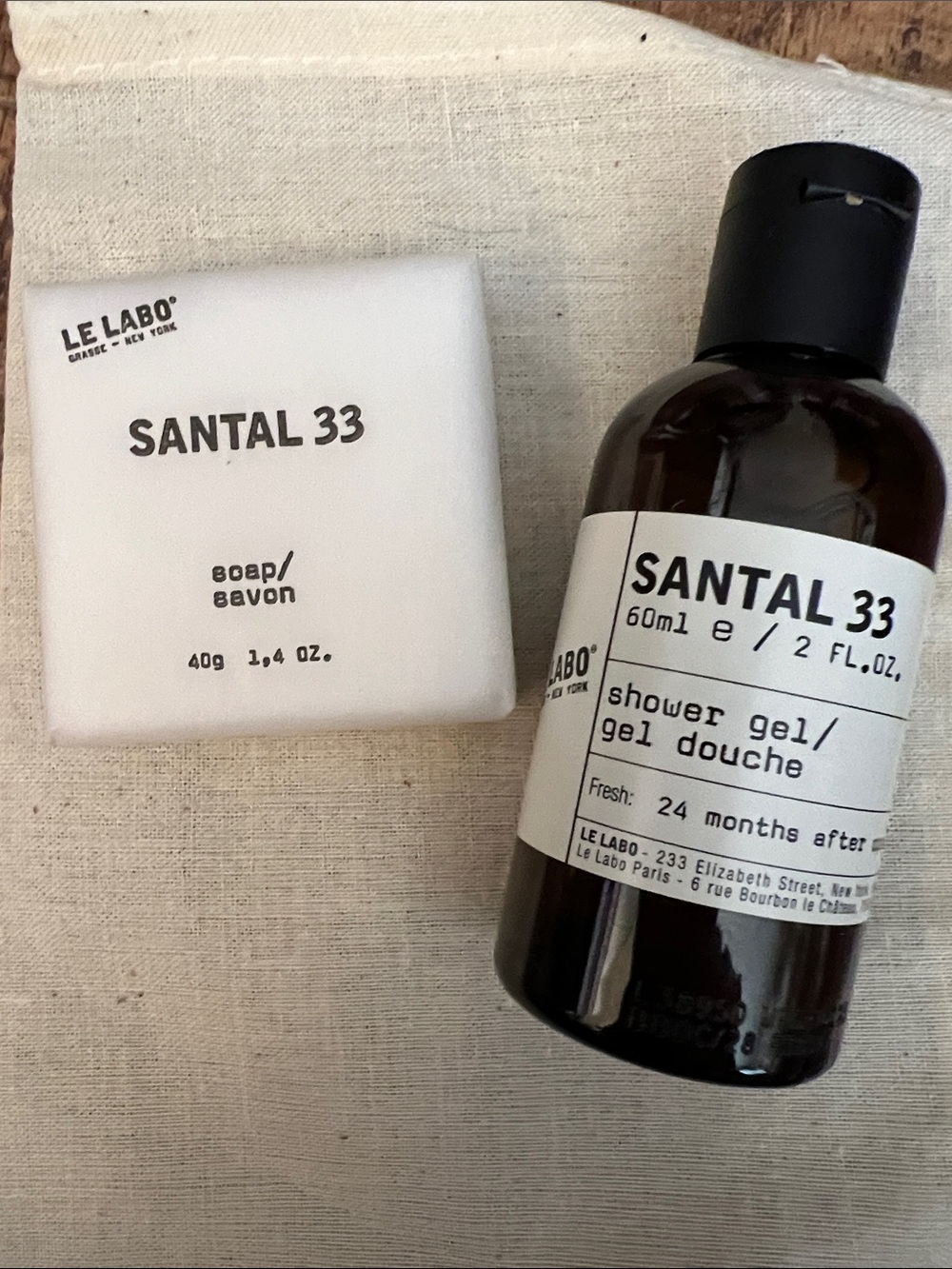 Le Labo Santal 33 Shower Gel & Soap Set Travel Size